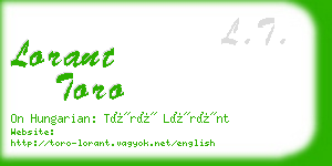 lorant toro business card